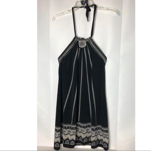 Max Studio black print sleeveless Dress Sz M